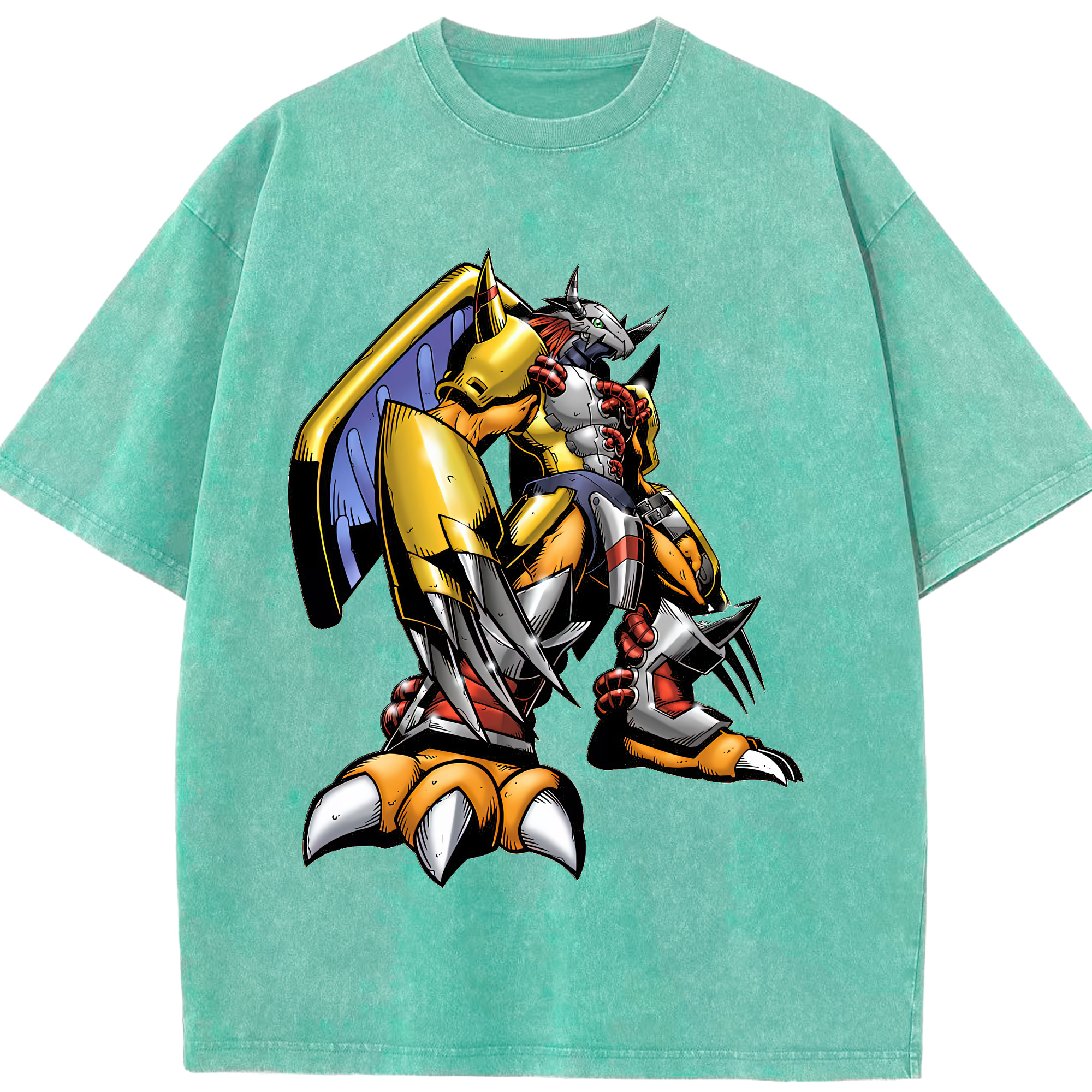（画像用） Digimon デジタルモンスター/デジモン 綿100% ヴィンテージ風 半袖Tシャツ（フロントプリント）